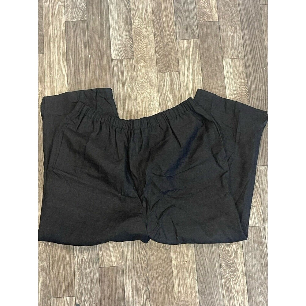 Women’s Silk trousers stretch pants Ann May Black lined